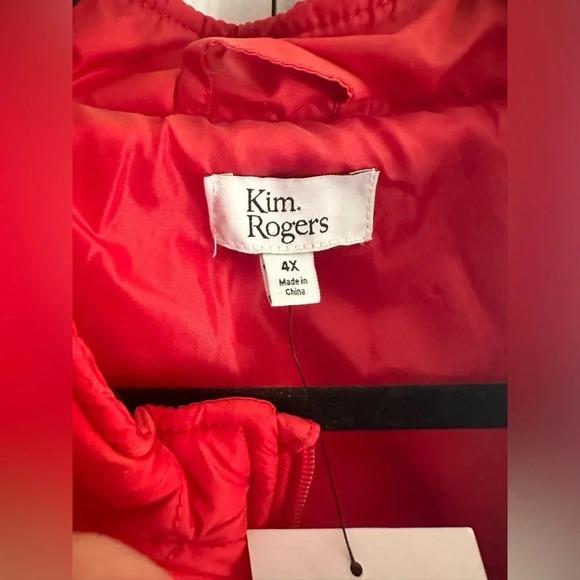 🆕 Kim Rogers® Plus Size Red Quilted Barn Jacket - Picture 5 of 5